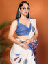 Vasthrlay White3 Womens Linen Ready To Wear Saree