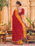 Vasthrlay Georgette Embroidery Unstitched Red Saree
