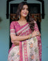 Vasthrlay Handloom Turquoise Paisley Saree
