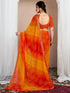 Vasthrlay Chiffon Bandhani Unstitched Yellow Saree