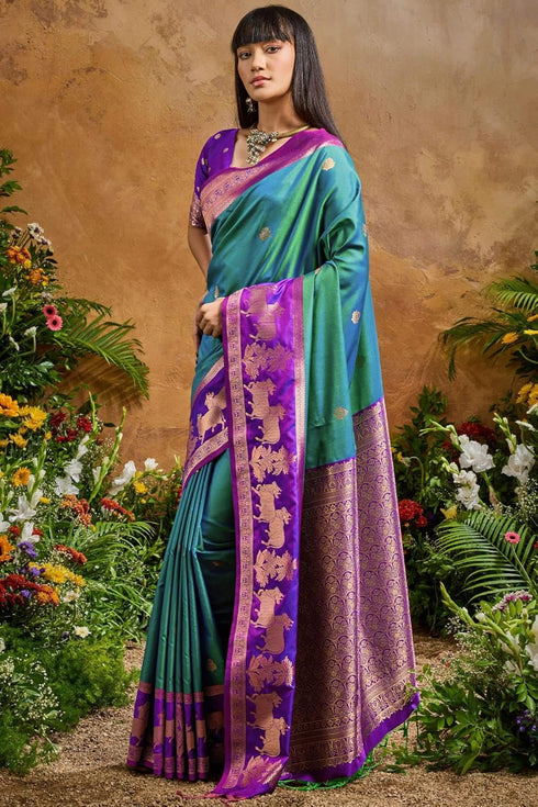 Vasthrlay Kanjivaram Unstitched Jacquard Stylish Saree