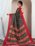 Vasthrlay Bandhani Printed Unstitched Black Saree