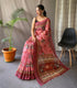 Vasthrlay Pink Printed Unstitched Saree