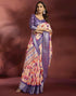 Vasthrlay Womens Printed Unstitched Navy Blue Saree