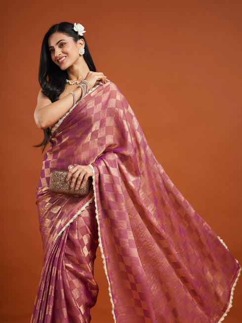 Vasthrlay Orange Unstitched Saree