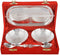 R Ayurveda Copper Silver Plated Metal Bowl Tray Pudding Set 5 Pieces