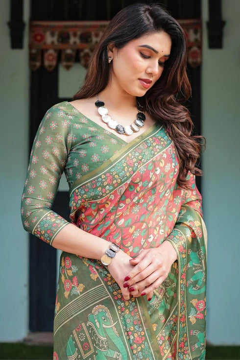 Vasthrlay Cotton Unstitched Blouse Ethnic Wear