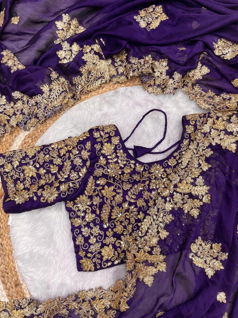 Vasthrlay Embroidery Unstitched Saree