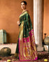 Vasthrlay Paithani Banarasi Unstitched Green Saree