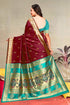 Vasthrlay Kanjivaram Chand Paithani Rama Pink Saree With Blouse Piece