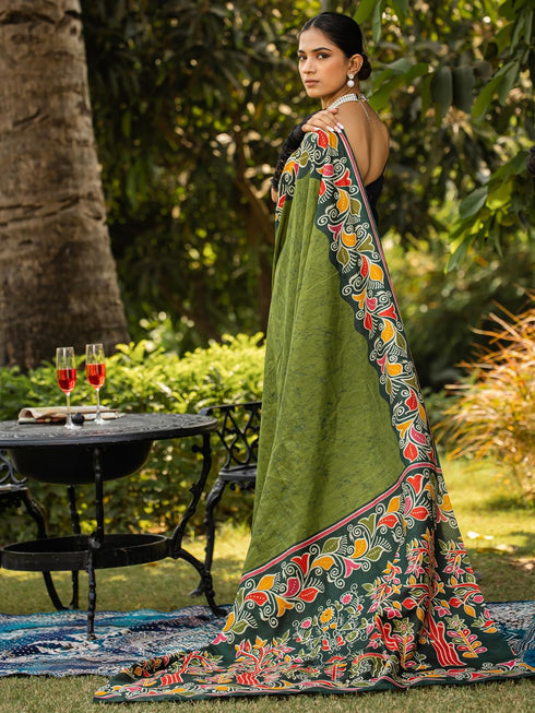 Vasthrlay Madhubani Printed Unstitched Hs Ethnic Wear
