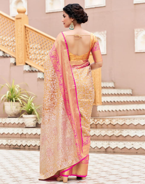 Vasthrlay Banarasi Kanjivaram Unstitched Black Saree