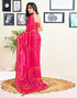 Vasthrlay Chiffon Tassels Unstitched Dark Green Saree