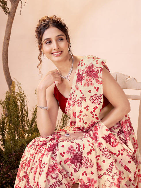 Vasthrlay Georgette Printed Saree