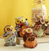 Owls Playing Musical Instruments Showpiece Figurines Garden Statues Decoration