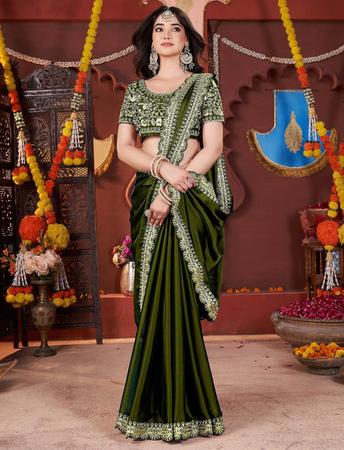 Vasthrlay Embroidered Traditional Mustard