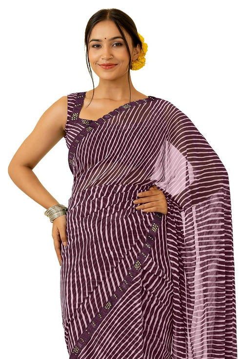 Vasthrlay Fashion Georgette Bandhej Red Ethnic Wear