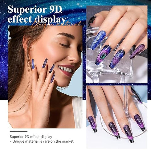 BOLT BEE 9D Cat Eye Gel Nail Polish, Magnetic Cat Eye Gel Polish Set 5pcs set