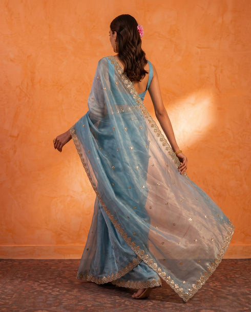 Vasthrlay Organza Embroidery Saree