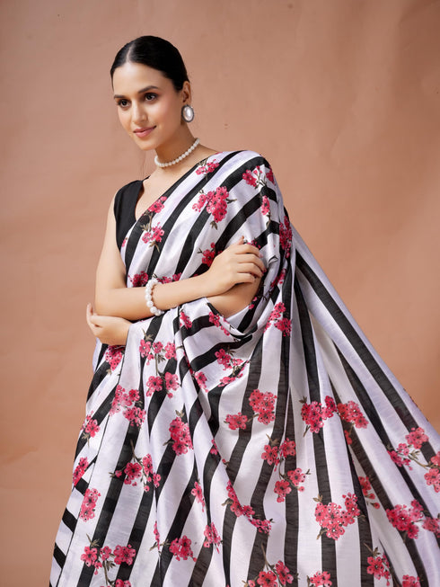 Vasthrlay Orange Unstitched Saree