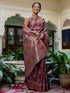 Vasthrlay Banarasi Weaving Unstitched Teal Saree