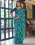 Vasthrlay Chiffon Bandhani Unstitched Olive Green Saree