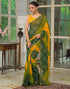 Vasthrlay Georgette Bandhani Unstitched Green Saree