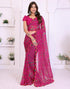 Vasthrlay Georgette Printed Jacquard Material Ethnic Wear