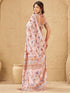 Vasthrlay Printed Jacquard Unstitched Dusty Pink Saree