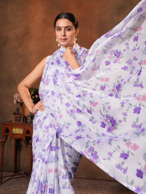 Vasthrlay Chiffon Floral Saree