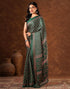 Vasthrlay Womens Printed Unstitched Brown Saree