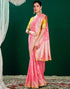 Vasthrlay Banarasi Jacquard Unstitched Pink Saree