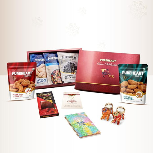 PUREHEART Christmas & New Year Celebration Gift Hamper | Luxury Gift Box with Natural Cashews