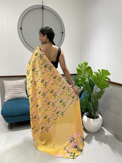 VasthrlayGeorgette Unstitched Srivalli Yellow Free Ethnic Wear