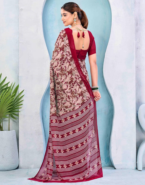Vasthrlay Georgette Bandhani Unstitched Teal Saree