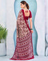 Vasthrlay Georgette Bandhani Unstitched Teal Saree