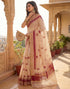 Vasthrlay Womens Printed Unstitched Peach Saree