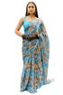 Vasthrlay Fashion Georgette Off Multicolor Ethnic Wear