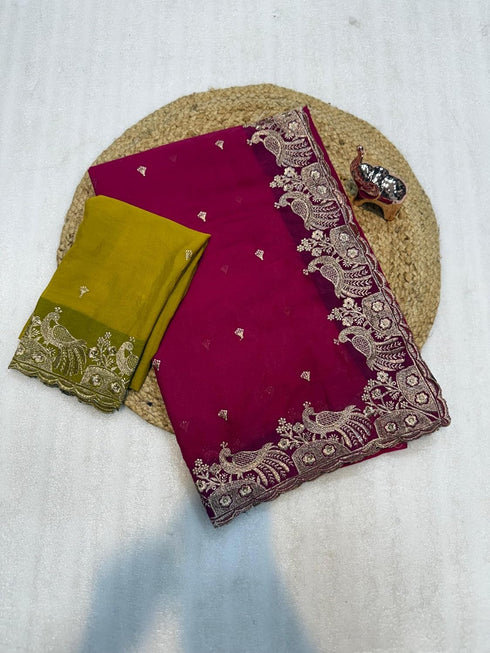 Vasthrlay Georgette Embroidery Unstitch