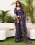 Vasthrlay Womens Printed Unstitched Green Saree