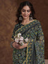 Vasthrlay Georgette Printed Blue Saree