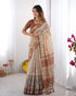 Vasthrlay Beige Blue Traditional Handloom Saree