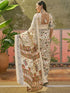 Vasthrlay Womens Printed Unstitched Beige Saree