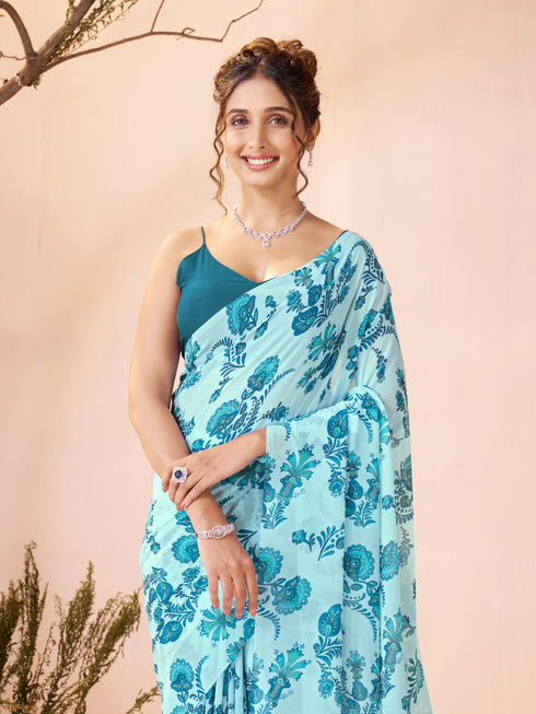 Vasthrlay Georgette Printed Saree