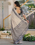 Vasthrlay Womens Printed Unstitched Beige Saree
