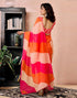 Vasthrlay Chanderi Printed Unstitched Orange Saree