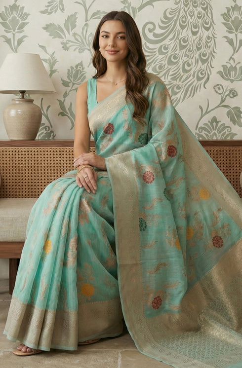 Vasthrlay Jacquard Floral Saree