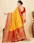Vasthrlay Jacquard Letest Unstitched Yellow Saree
