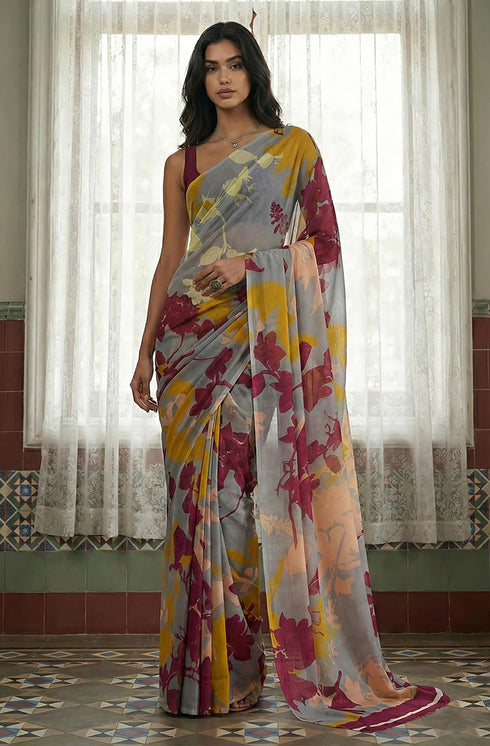 Vasthrlay Georgette Printed Saree