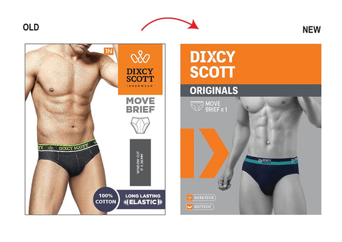 Dixcy Scott Originals Men 100% Combed Cotton with Sweat Absorbent Waistband Brief (Pack of 2)